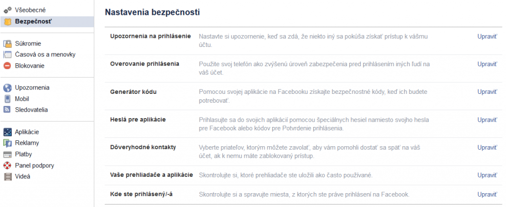 Facebook bezpečnosť