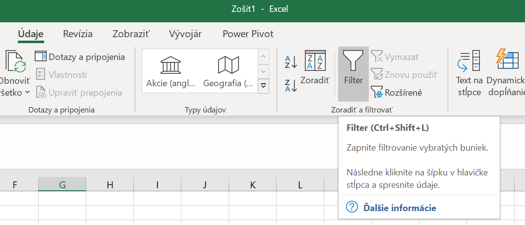 Filtre v Exceli - kde ich zapnem