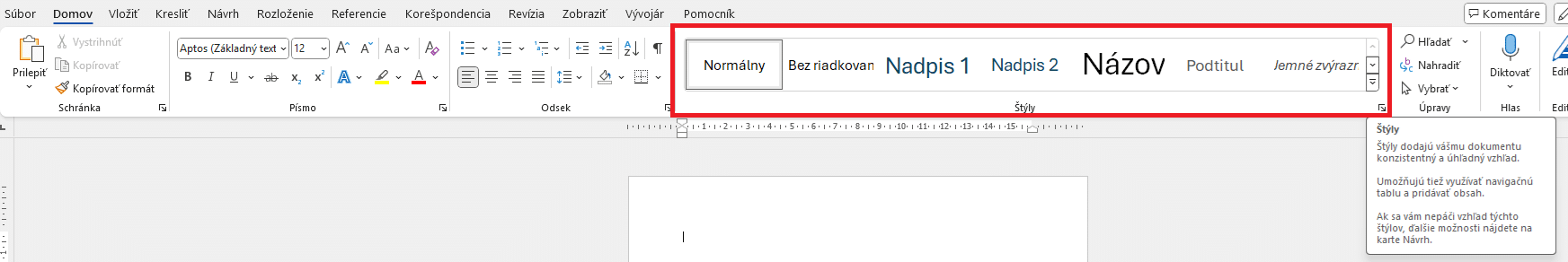Štýly vo Worde a formátovanie - Šurina Michal