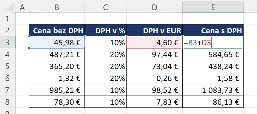 Výpočet ceny s DPH - Šurina Michal