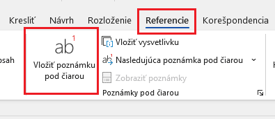 kde sa nachádza poznámka pod čiarou